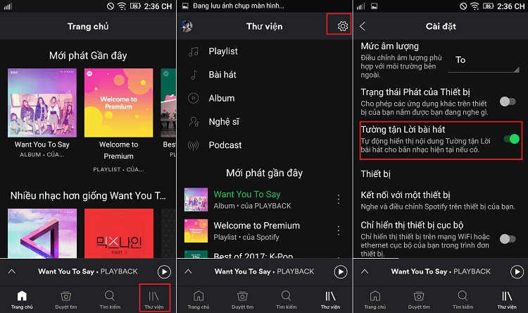 Hình ảnh f1Z6bxs của Cách hiện lời bài hát khi nghe nhạc bằng Spotify Music tại HieuMobile