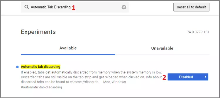 Tính năng ẩn Không cho tải lại các tab cũ trên trình duyệt Chrome máy tính